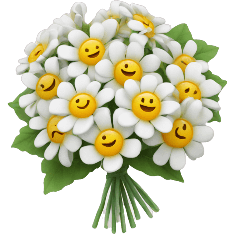 flower boquet with white hearts emoji