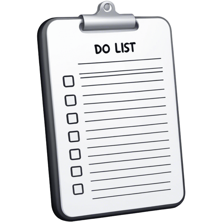 White to do list with black writing  emoji