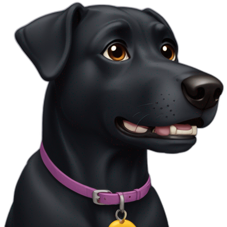 black Dog with visible underbite emoji