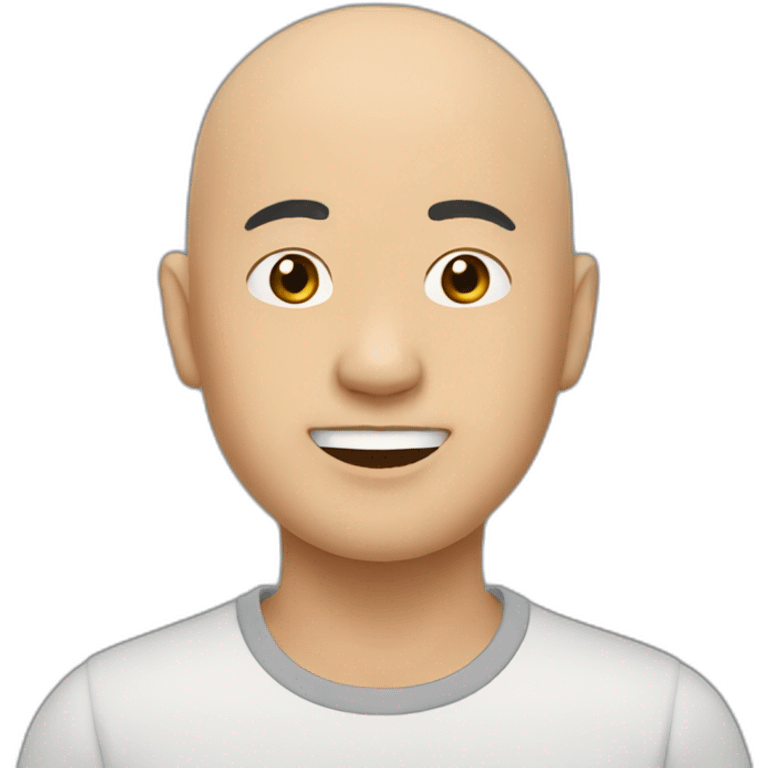 asian Bald man with goatie on chin emoji