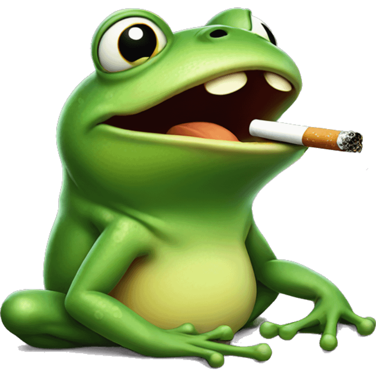 Frog smoking emoji