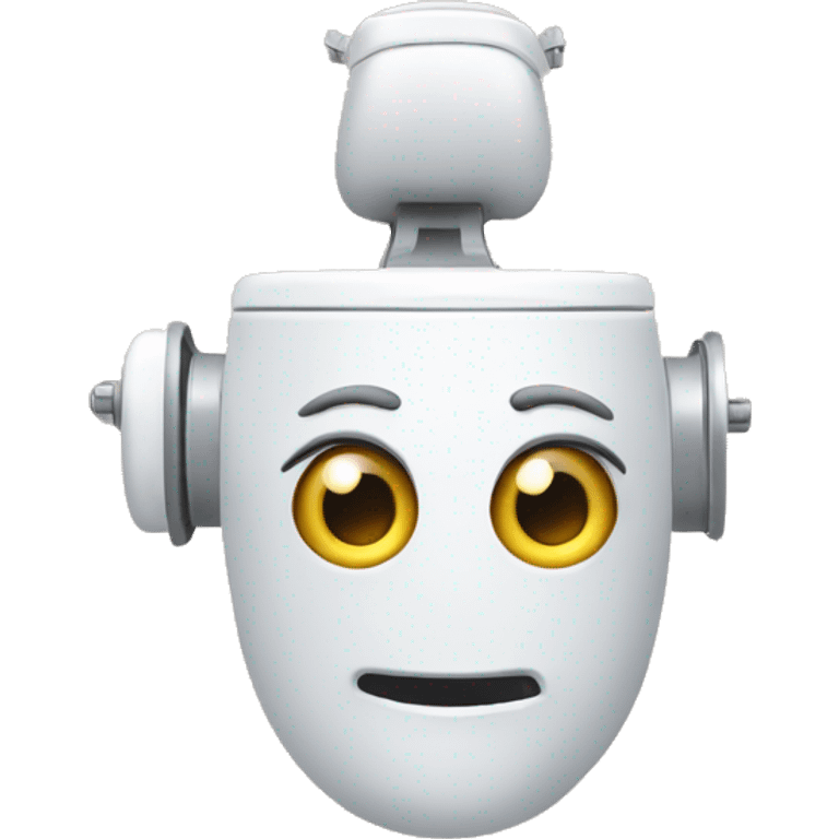 A toilet with a robot head emoji