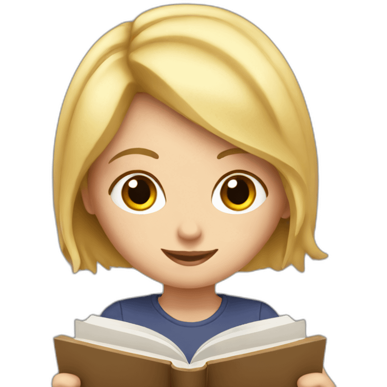 White Girl reading emoji