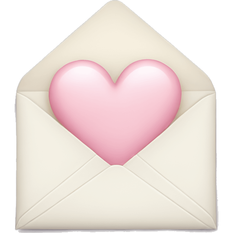 white envelope with a light pink heart emoji