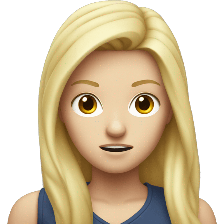 Angry blonde white girl with a redbull emoji