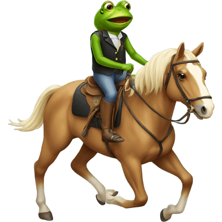 Frog riding a horse emoji