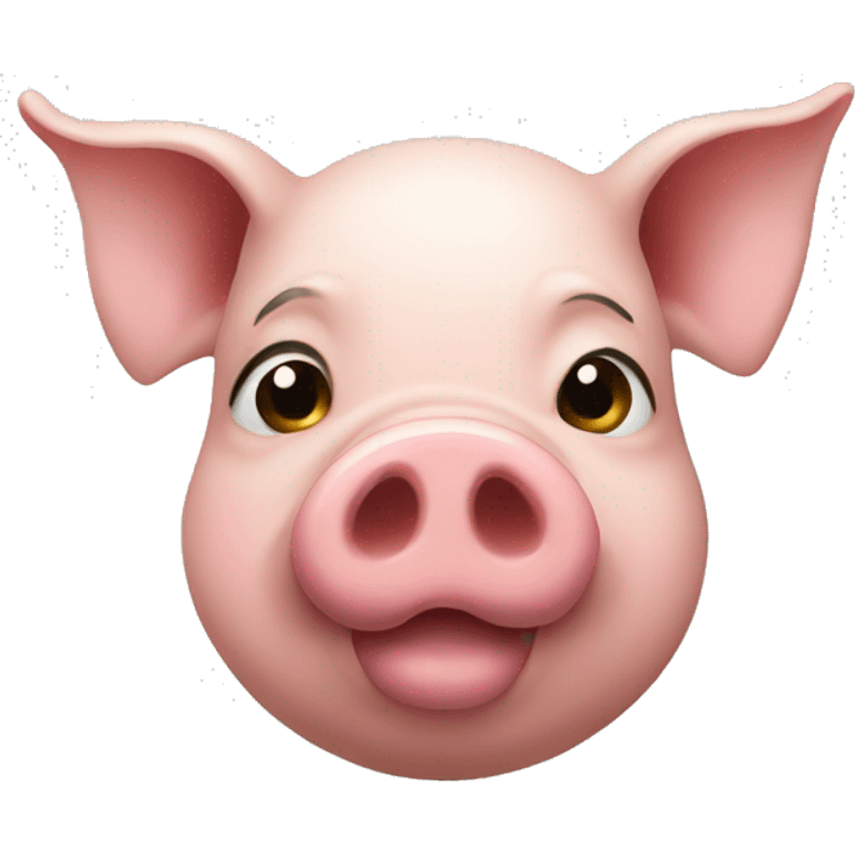 Pig with kissing face emoji