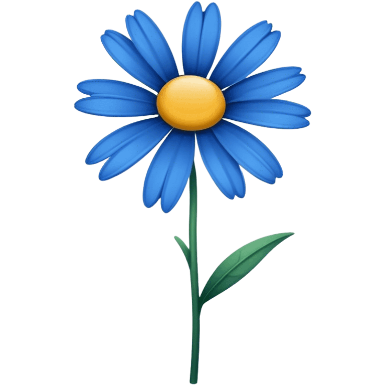 single Blue Daisy, straight stem emoji