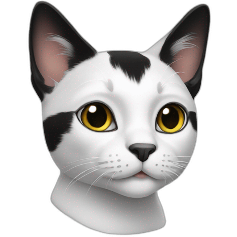 White and black cat emoji