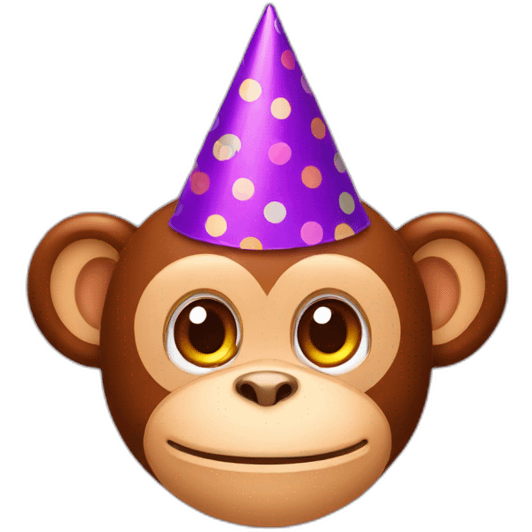 monkey head birthday hat emoji