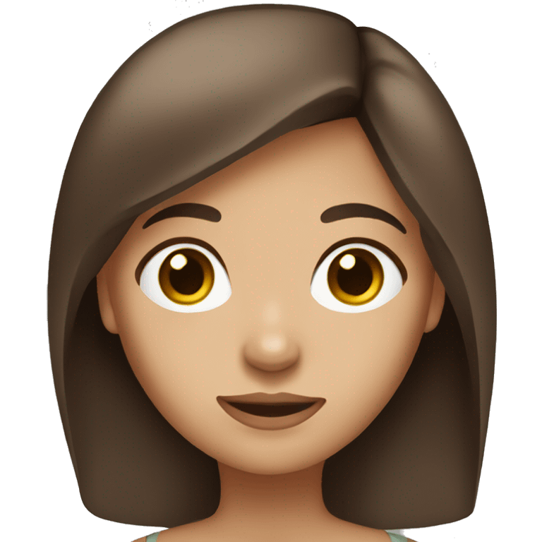 brunette girl with brown eyes straigh hair emoji