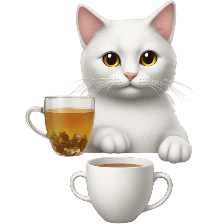 Cat with cup of tea in the bar emoji