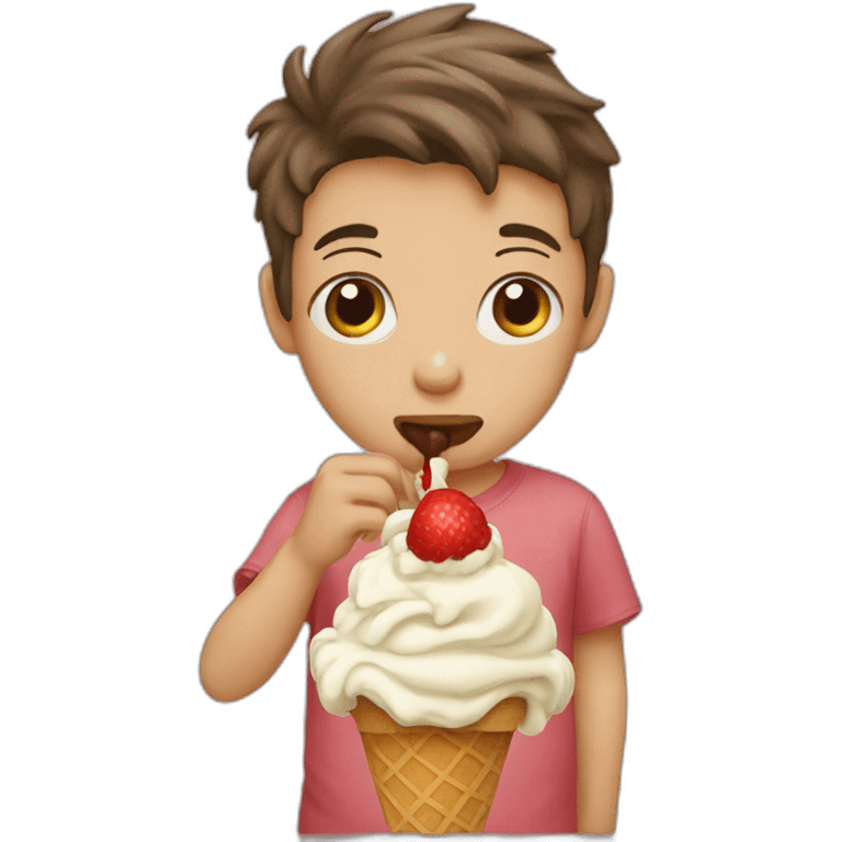 Boy eating ice cream  emoji