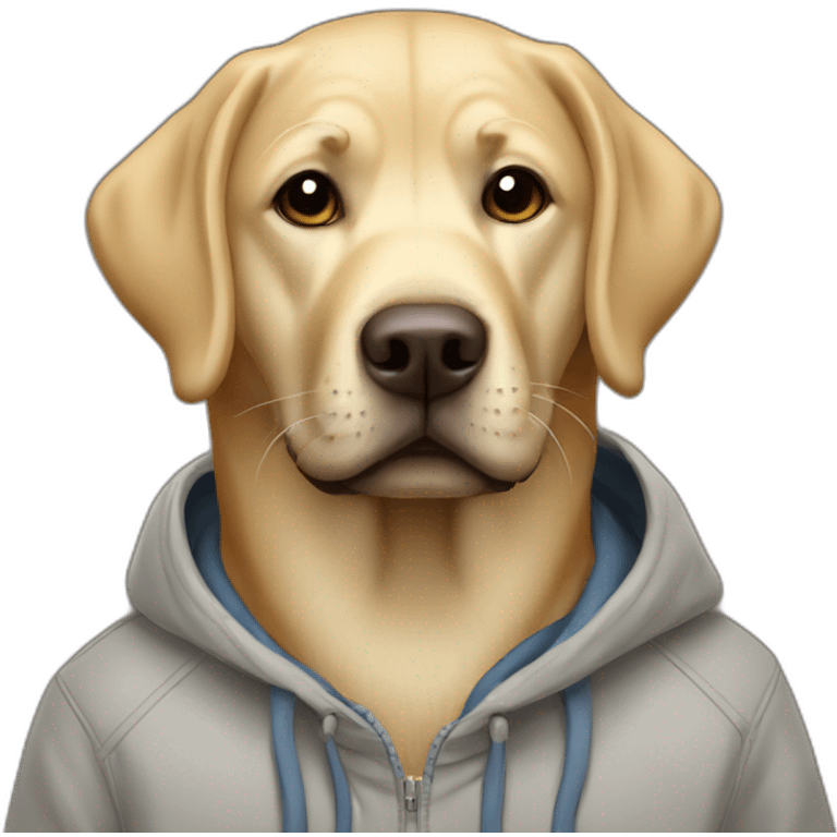 Labrador traveler in a hoodie emoji