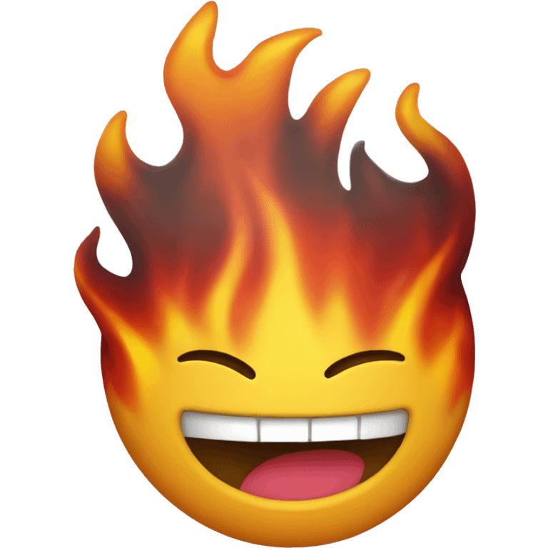 Fire drooling smiley face emoji