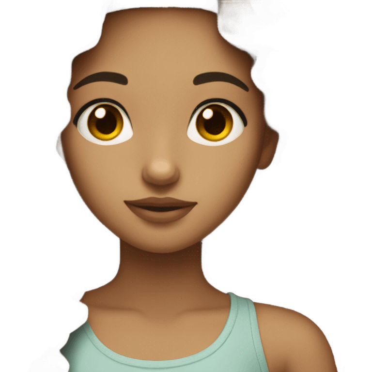 girl with dark brown wavy hair brown eyes and Olive skin emoji