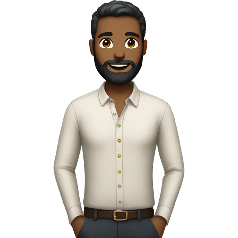 man with a beard and a blouse lv emoji