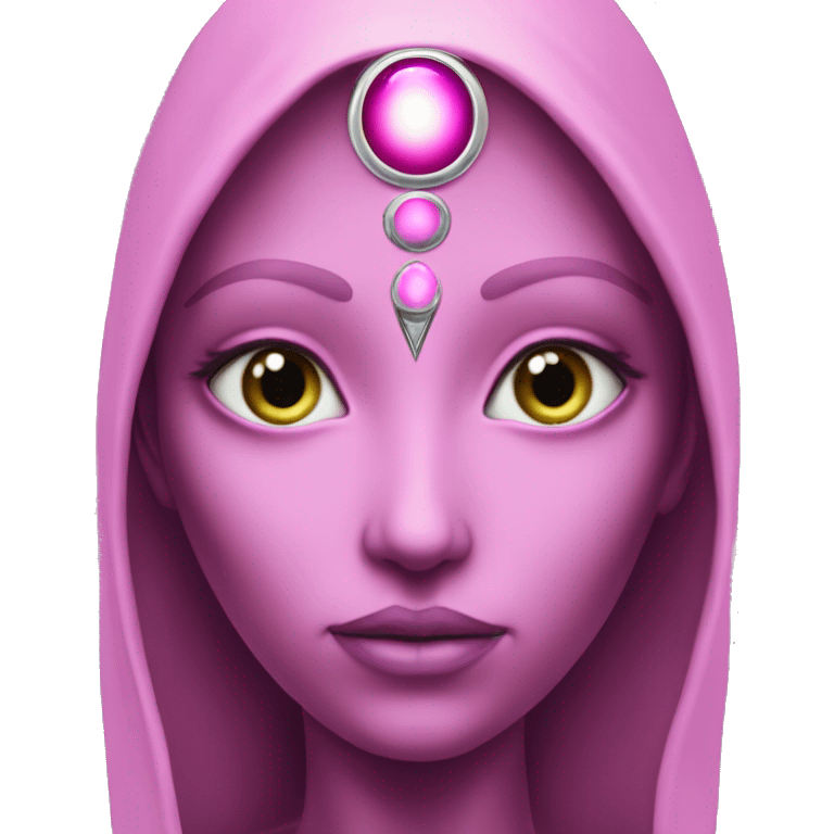 Pleiadian alien female third eye pink emoji