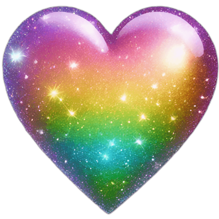 sparkly glittery shiny heart rainbow emoji