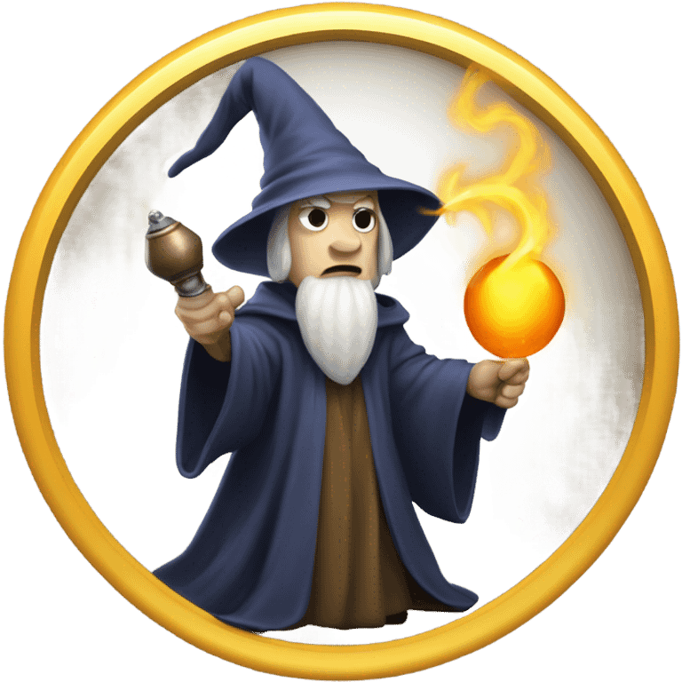 wizard holding a bomb emoji