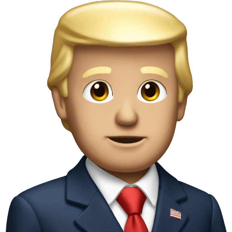 Donald Trump with navy suit and red tie  emoji