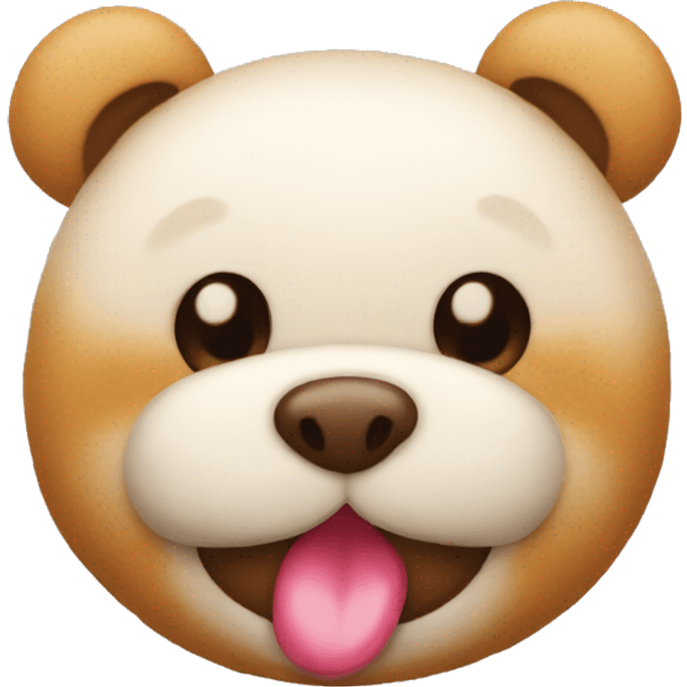 Peluche avec des gros un petit nez et des dents qui sortent de sa bouche emoji