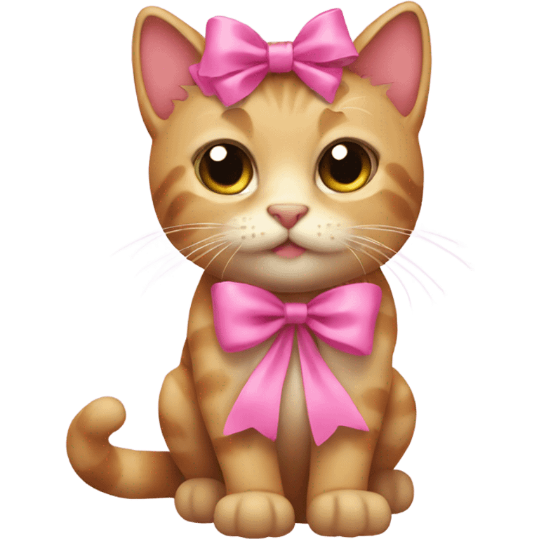 Cat with pink bow  emoji