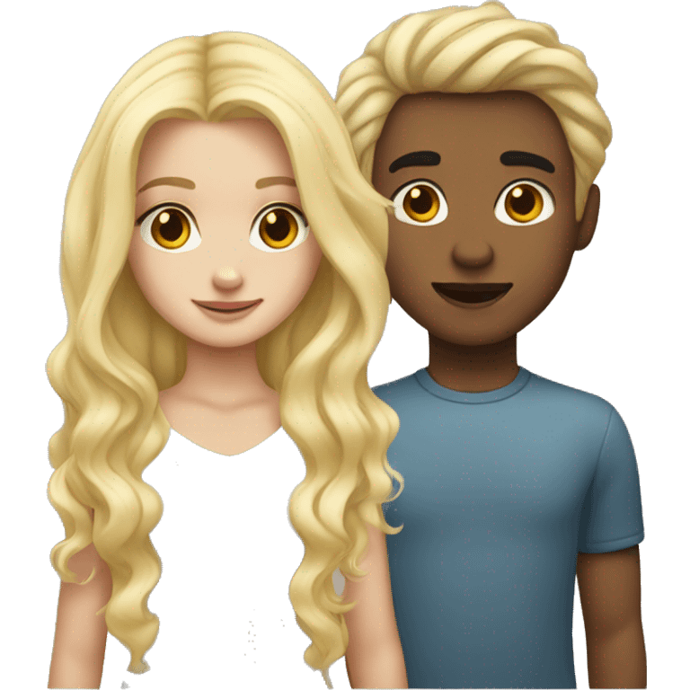 girl and a boy both white girl blonde boy wavy brow hair emoji