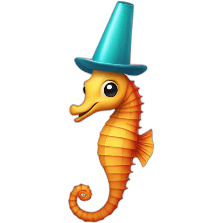 Seahorse with party hat emoji