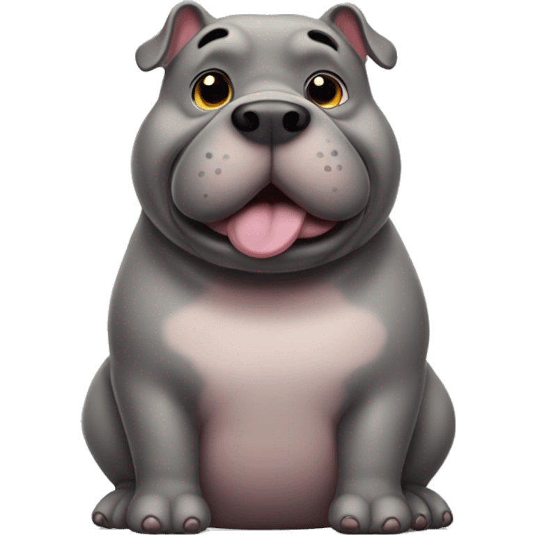 chubby dog hippo with a belly emoji