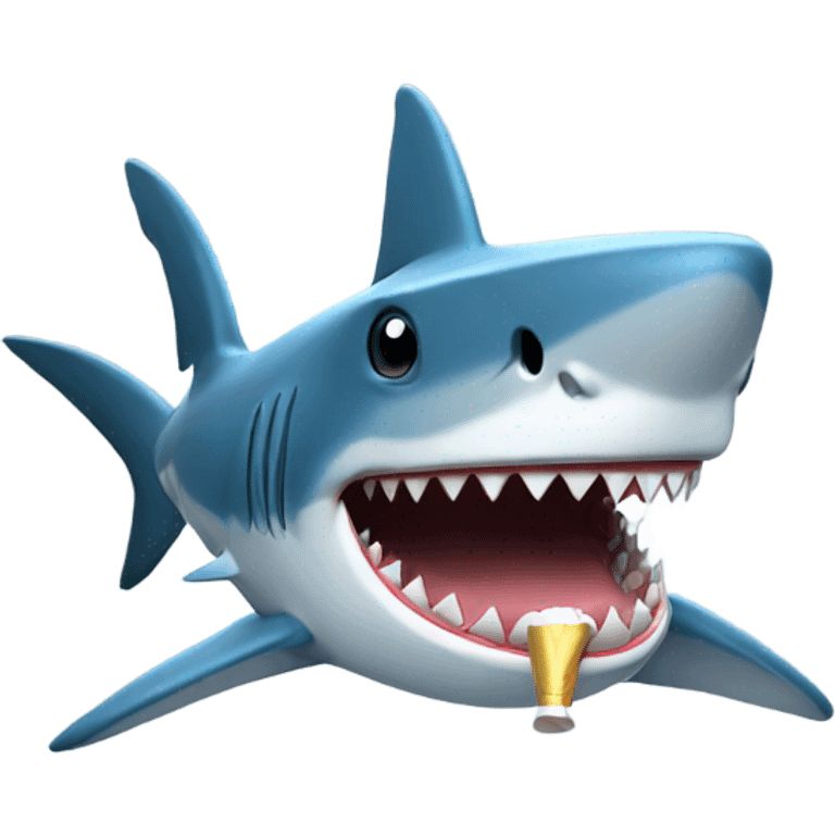 Shark with joint in mouth emoji