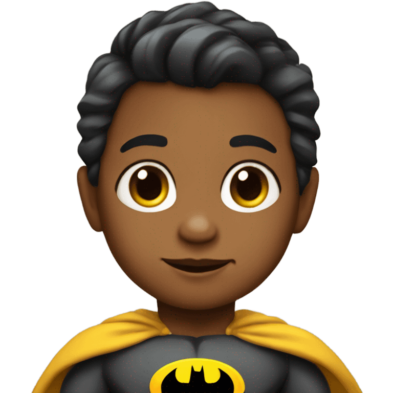 Toddler with tan skin in a Batman costume  emoji