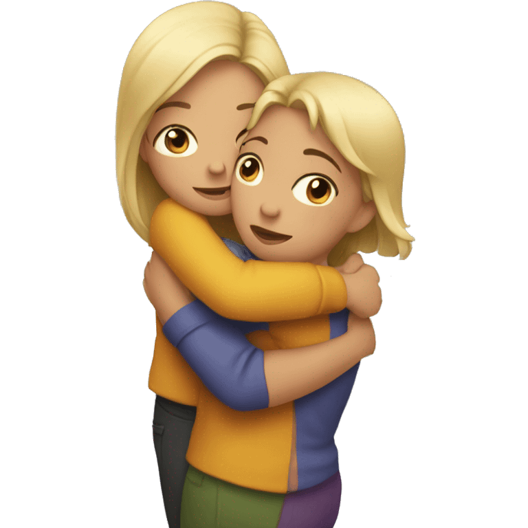 Sisters hugging emoji