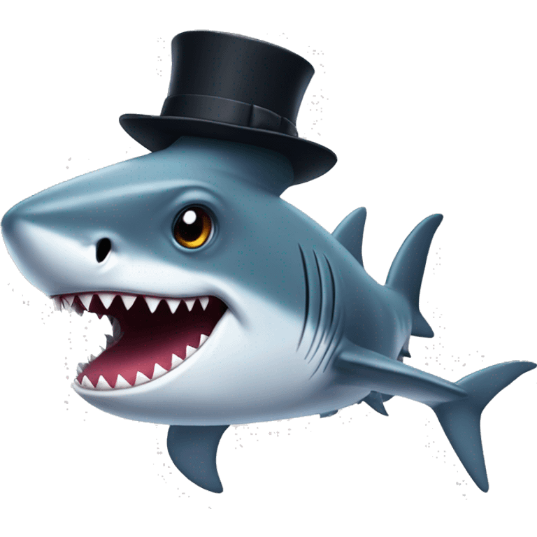 Shark with tophat emoji