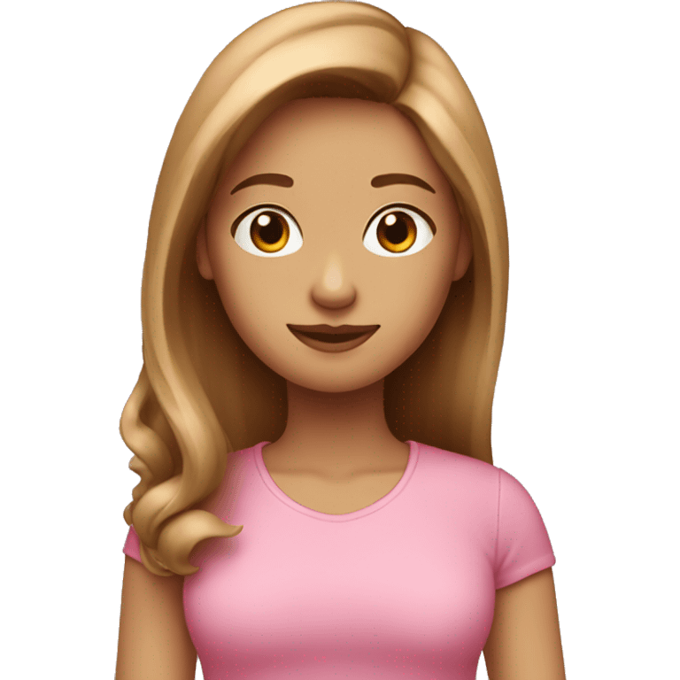 Long light brown hair girl wearing a pink top emoji