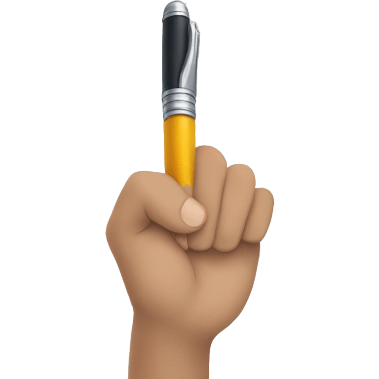 A Hand Holding a pen in an open hand emoji