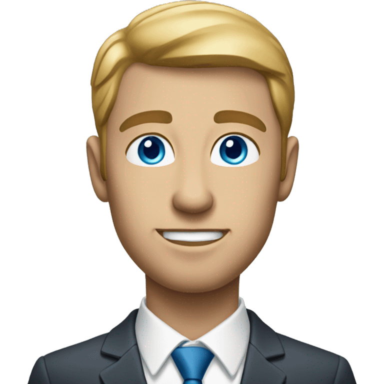 A man with blue eyes in business clothes.  emoji