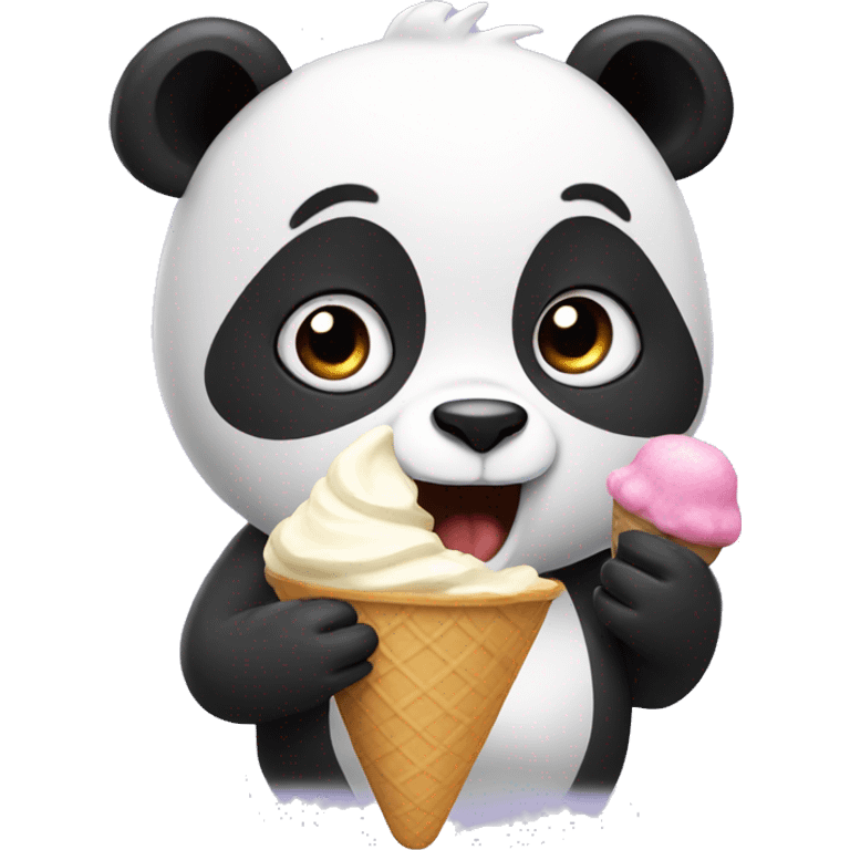 Panda eating ice cream emoji