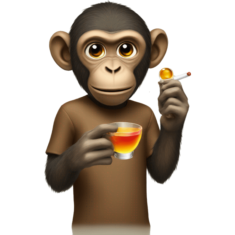 Monkey taking a shot emoji