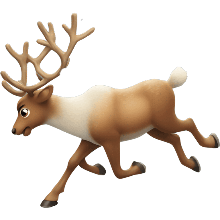 reindeer running in snow emoji