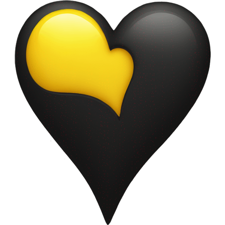 Half black and yellow heart emoji