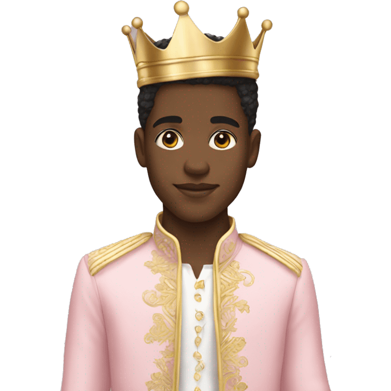 Black young prince wearing pastel pink and gold outfit  emoji