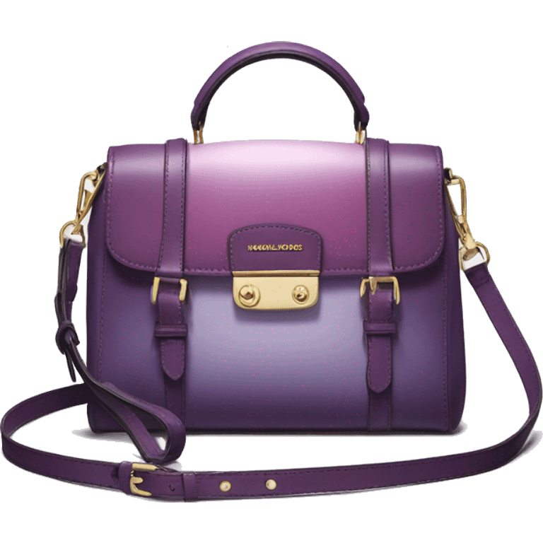 Realistic isolated lavender to dark plum ombre Michael Kors satchel purse.  emoji