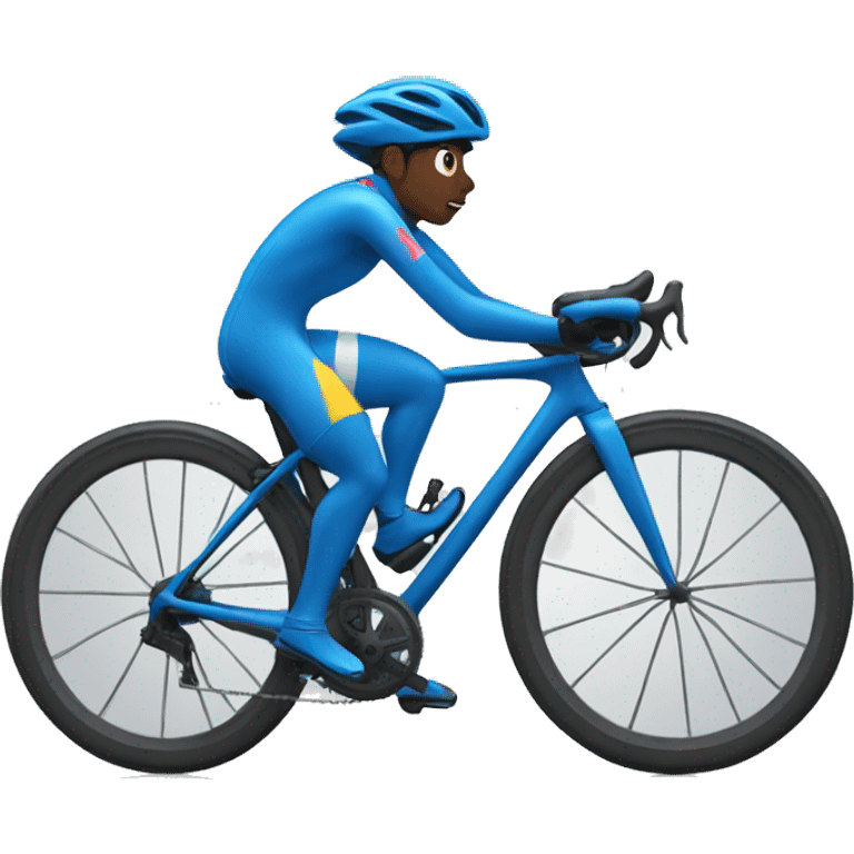 Blue cyclist on podium emoji