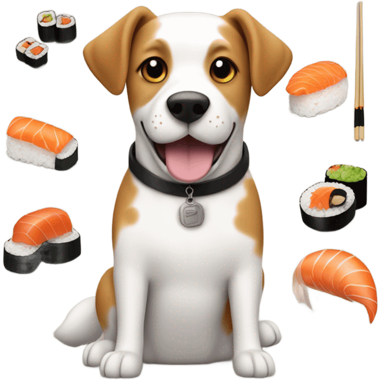 Dog eating sushi  emoji