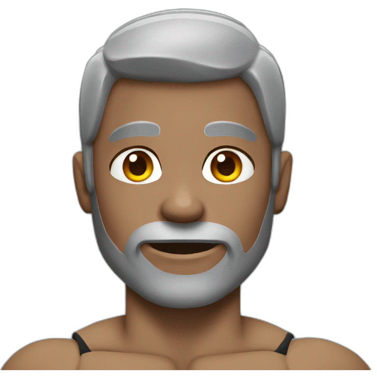 A muscles man with grey skin emoji