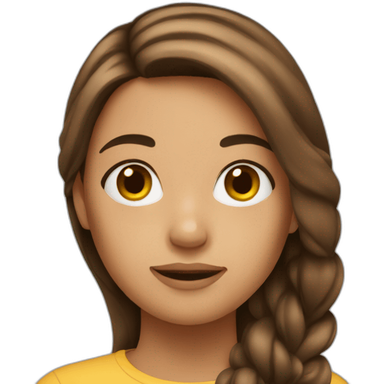 Girl with long brown hair emoji