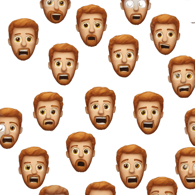 A redhead bearded guy surprised emoji