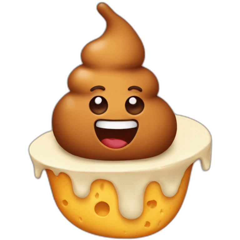 Poop with cheese and emoji