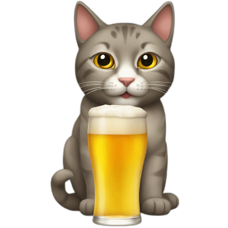 A cat drink a beer emoji